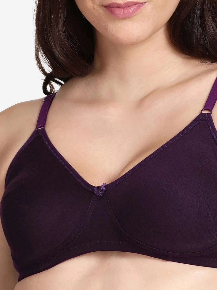 Shyle Dark Purple Non Padded Moulded Everyday Bra 4 Shyle Dark Purple Non Padded Moulded Everyday Bra - Image 2