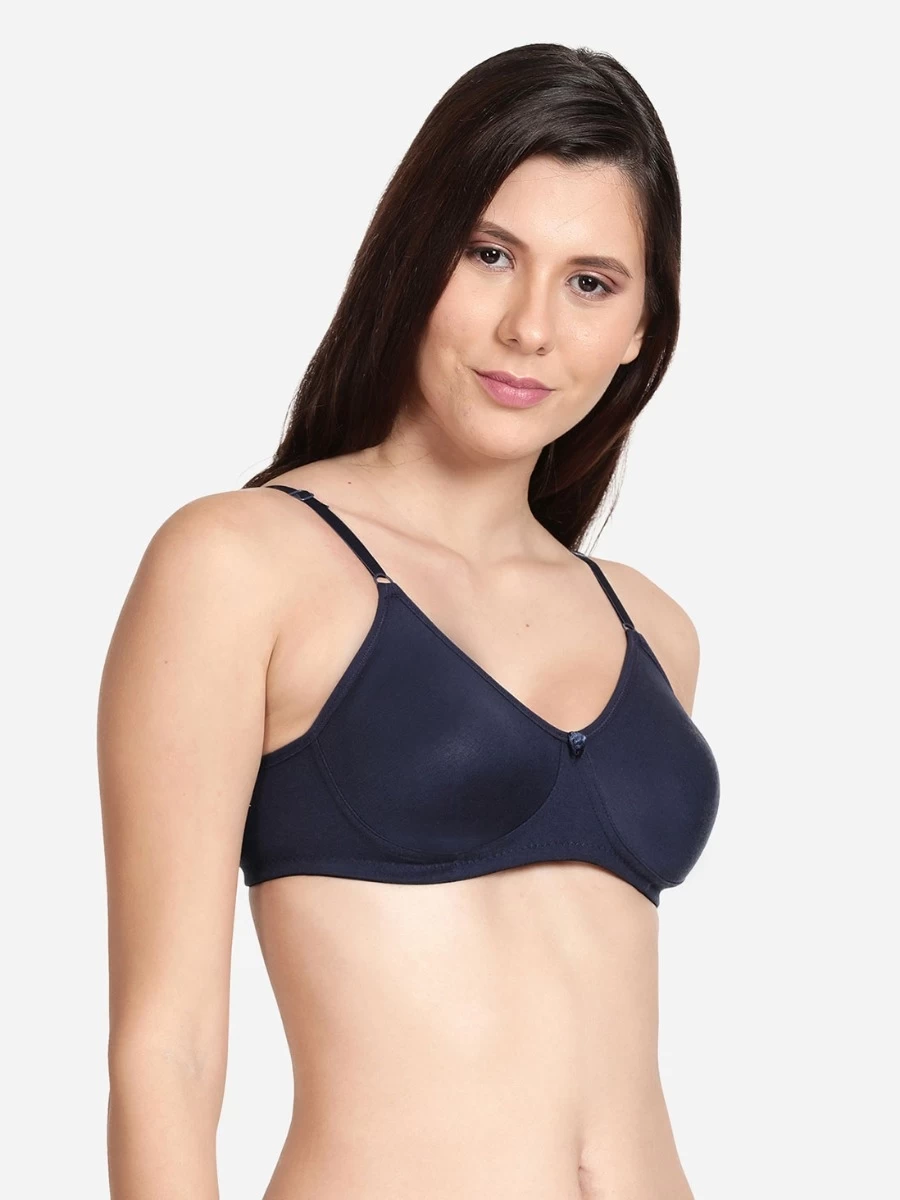 Shyle Navy Non Padded Moulded Everyday Bra 5 Shyle Navy Non Padded Moulded Everyday Bra - Image 3