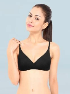 Enamor Black Cotton T-Shirt Bra