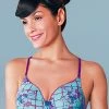 Enamor Blue Rose Print Padded Wirefree Bra -Shyaway enamor blue rose print padded wirefree bra