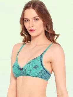 Enamor Green Butterfly Printed Racerback Bra 9 Enamor Green Butterfly Printed Racerback Bra -Shyaway enamor green butterfly racerback bra
