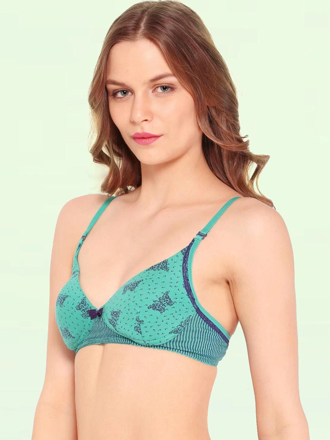 Enamor Green Butterfly Printed Racerback Bra 6 Enamor Green Butterfly Printed Racerback Bra - Image 4