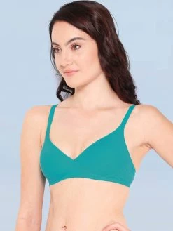 Enamor Green Wirefree T-Shirt Bra -Shyaway enamor green wirefree t shirt bra 2