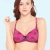 Enamor Magenta Butterfly Printed Racerback Bra