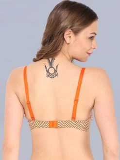 Enamor Orange Printed T-Shirt Bra -Shyaway enamor orange printed t shirt bra 1