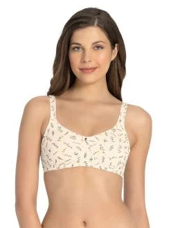 Amante Pearled Ivory Printed Side Encircled Magic Shaper Bra