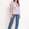 Shyaway Lavender Blue Heart Printed Pyjama Set 2 Shyaway Lavender Blue Heart Printed Pyjama Set -Shyaway front 4