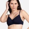 Shyle Navy Non Padded Seamed Solid Casual Bra
