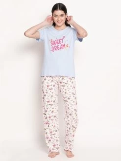 Shyaway Windsurfer Blue Candy Printed Pyjama Set