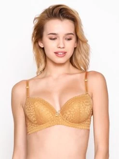 Susie Nude Overall Floral Guipure Lace Push Up Bra