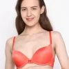 Susie Orange Push Up Bra With Satin Straps
