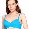 Susie SPECTRA Deep Sky Blue Cotton Padded Everyday Bra With Detachable Straps -Shyaway front 68