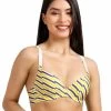 Shyaway Yellow Blue Abstract Chevron Print Seamless T-Shirt Bra