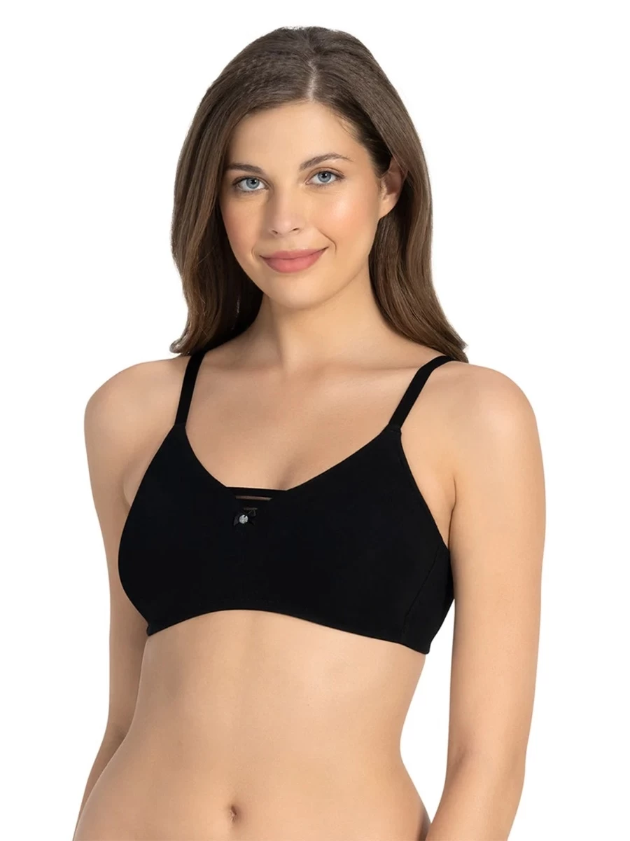 Amante Black Moulded Keyhole Neckline Everyday Bra 3 Amante Black Moulded Keyhole Neckline Everyday Bra