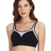 Amante Black Moulded Mesh Neckline Active Bra