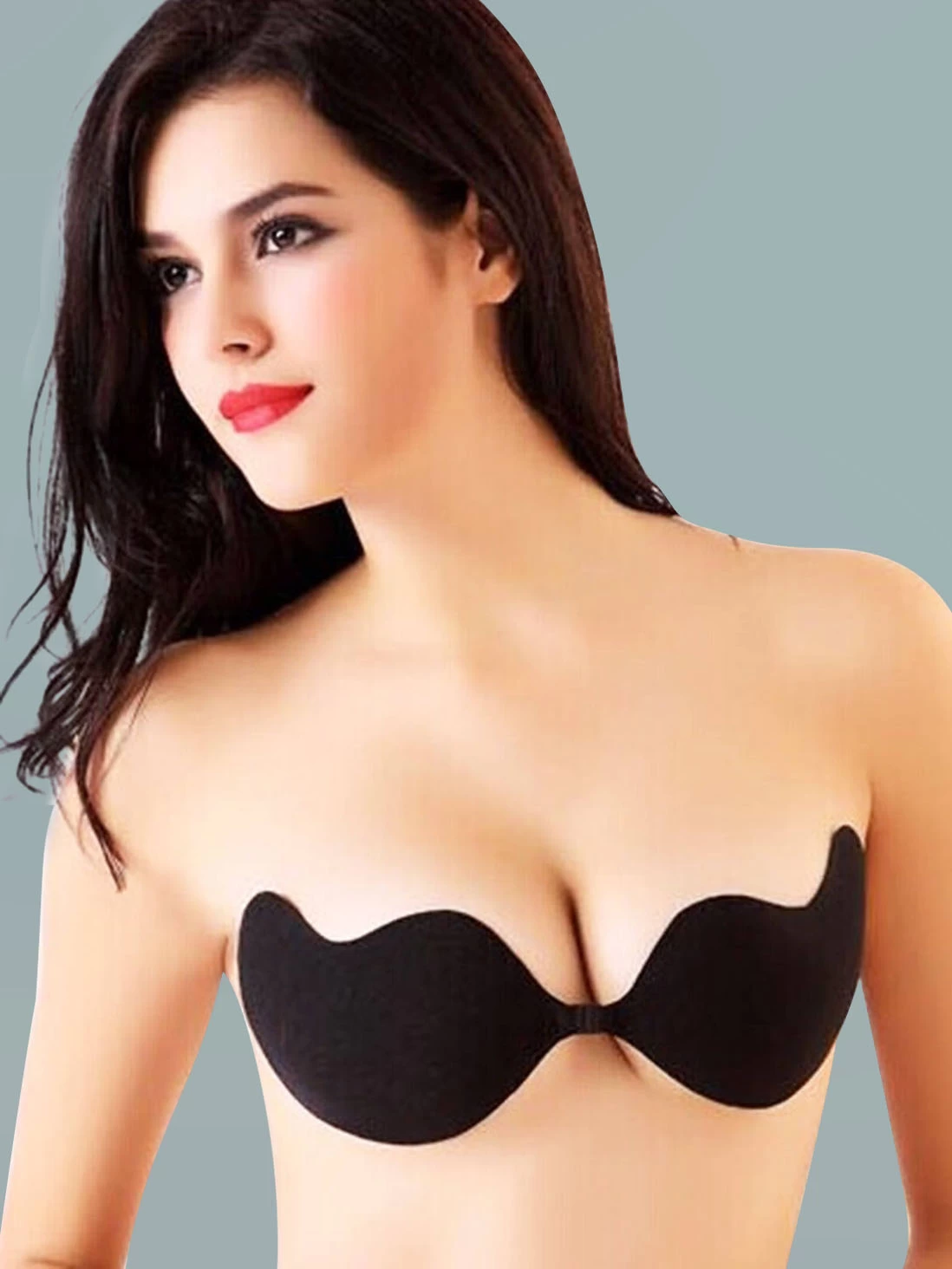 Shyle Invisible Adhesive Black Backless Strapless Stick On Bra 3 Shyle Invisible Adhesive Black Backless Strapless Stick On Bra