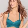 Susie Deep Blue Wired Half Lace Cup Everyday Designer Bra
