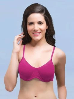 Laavian Pink High Coverage Comfort Bra