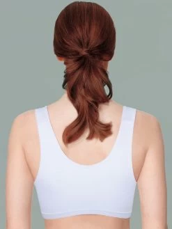 Laavian White Leisure Wirefree Sleep Bra -Shyaway laavian white active sports bra 1