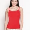 Susie Racing Red Lace Neck Adjustable Strap Camisole -Shyaway lc001 racingred 01