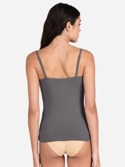 Susie StormFront Grey Lace Neck Adjustable Strap Camisole 9 Susie StormFront Grey Lace Neck Adjustable Strap Camisole -Shyaway lc001 stormfront back