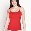 Susie Racing Red V Neck Adjustable Strap Camisole -Shyaway lc002 racing red 01