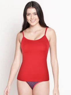 Susie Racing Red V Neck Adjustable Strap Camisole