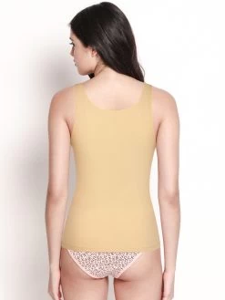 Susie Almond Buff U Neck Broad Strap Camisole 5 Susie Almond Buff U Neck Broad Strap Camisole -Shyaway lc003 almond buff 2