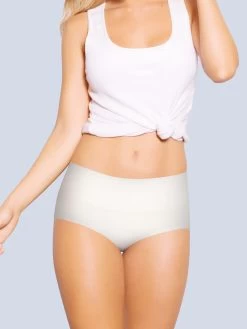 Shyle White Solid High Waist Hipster Panty