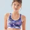 United Classic Pink Purple Printed Racerback Sports Bra