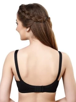 Libra Black Cotton Seamed Non Padded Everyday Bra 9 Libra Black Cotton Seamed Non Padded Everyday Bra -Shyaway lib004 black back