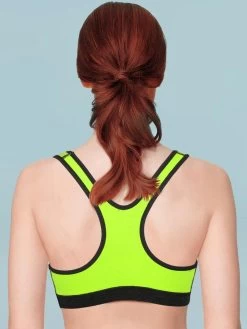 Liberti World Neon Yellow Removable Pads Sports Bra -Shyaway liberti world neon yellow pads sports bra 1