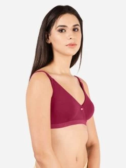 Susie Beet Red Criss Cross Nursing Bra -Shyaway lnb001 beetred side