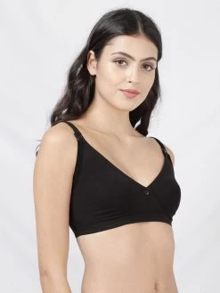 Susie Black Beauty Criss Cross Nursing Bra -Shyaway lnb001 blackbeauty side