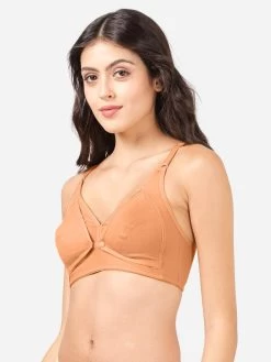 Susie Fenugreek Skin Front Open Nursing Bra -Shyaway lnb002 fenugreekskin side
