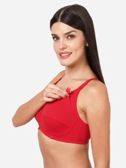 Susie Racing Red Clip-On Full Coverage Nursing Bra -Shyaway lnb003 racingred detail 1