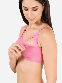 Susie Baby Pink Clip-On Full Coverage Nursing Bra 9 Susie Baby Pink Clip-On Full Coverage Nursing Bra -Shyaway lnb003 tickledpink detail 2
