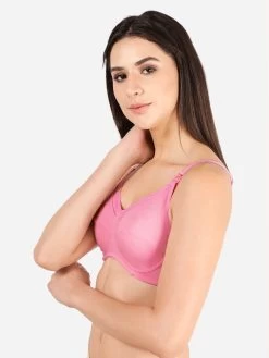 Susie Baby Pink Clip-On Full Coverage Nursing Bra 10 Susie Baby Pink Clip-On Full Coverage Nursing Bra -Shyaway lnb003 tickledpink side