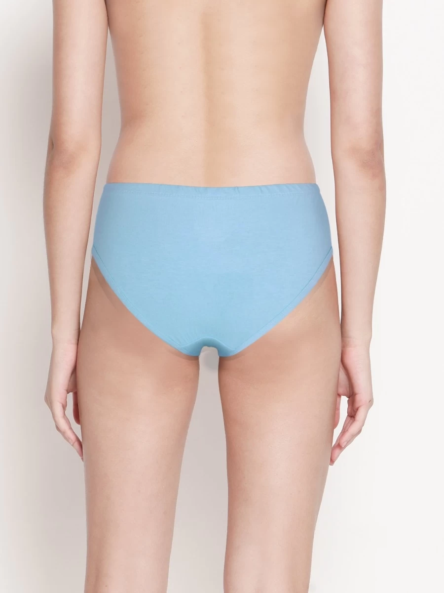 Susie Angefalls Blue Medium Coverage Solid Bikini Panty 4 Susie Angefalls Blue Medium Coverage Solid Bikini Panty - Image 2