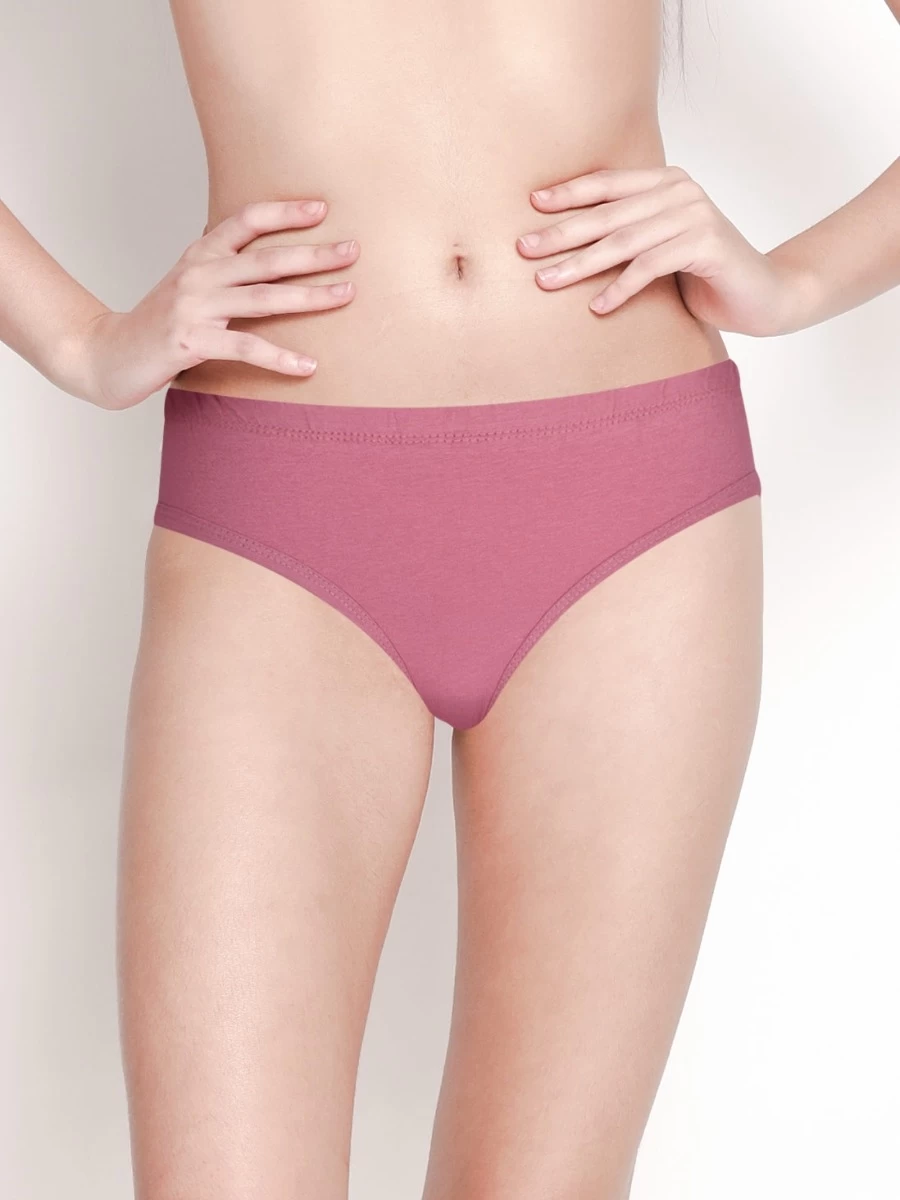 Susie Mauve Pink Medium Coverage Solid Bikini Panty 3 Susie Mauve Pink Medium Coverage Solid Bikini Panty