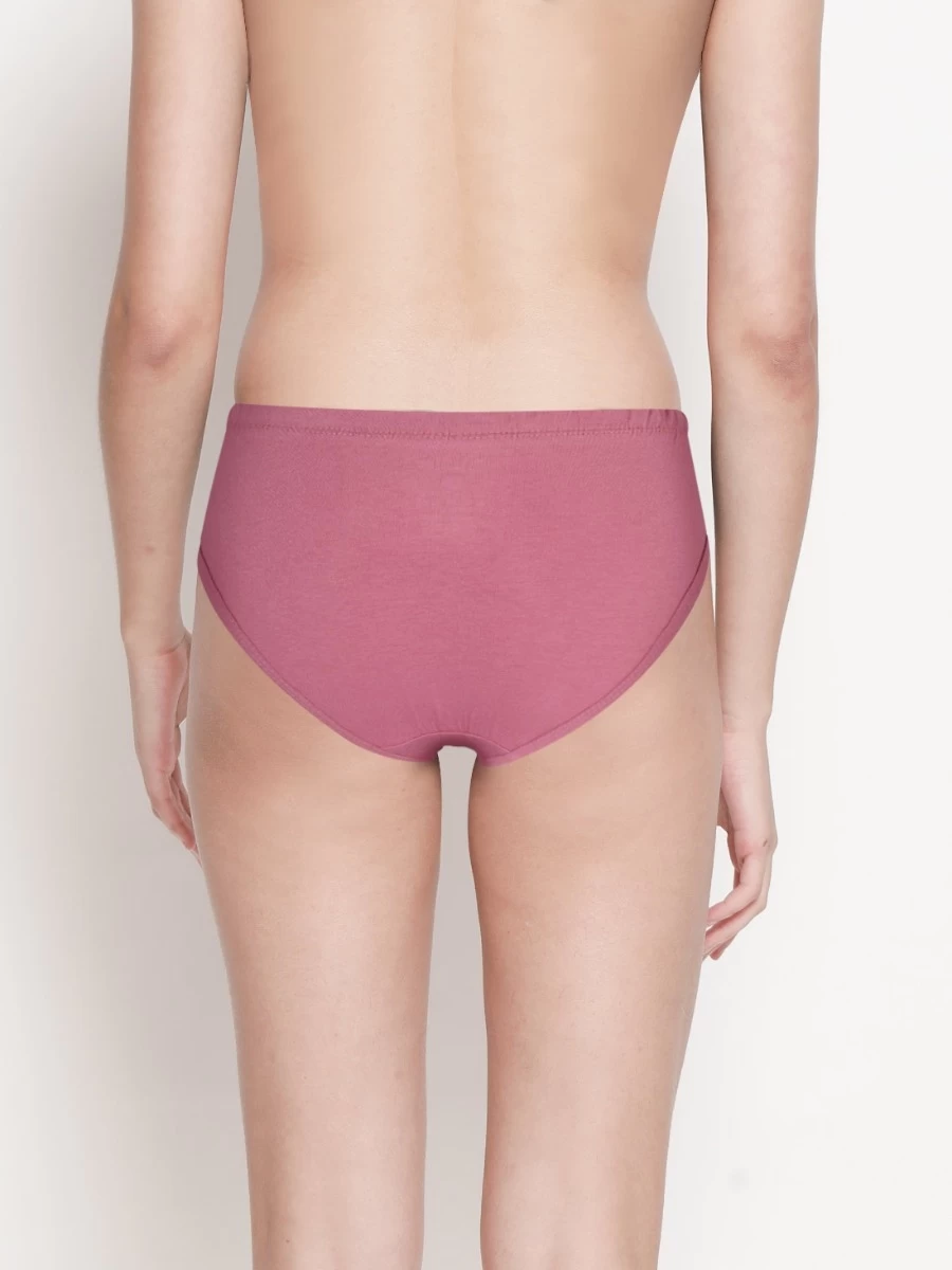 Susie Mauve Pink Medium Coverage Solid Bikini Panty 4 Susie Mauve Pink Medium Coverage Solid Bikini Panty - Image 2