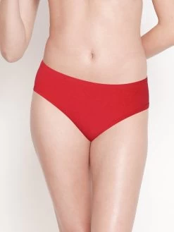 Susie Racing Red Medium Coverage Solid Bikini Panty