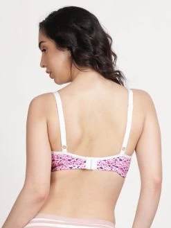 Susie Bright White Abstract Printed Non Padded Bra -Shyaway lpb008 brightwhite back