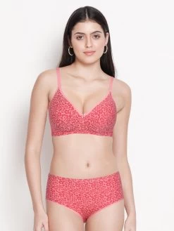 Susie Candlelight Peach Floral Print Lingerie Set