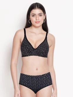 Susie Black Beauty Play Pause Print Lingerie Set