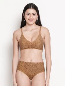 Susie Fenugreek Skin Vine Print Lingerie Set