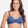 Taabu Surf Blue Paisley Print Padded Wirefree T Shirt Bra
