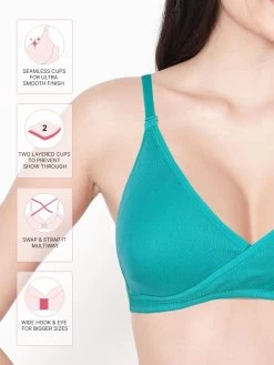 Susie Green Low Coverage Plunge Moulded Bra 6 Susie Green Low Coverage Plunge Moulded Bra -Shyaway pc1002 green fea