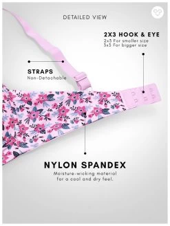 Taabu Candy Pink Floral Printed Padded Wirefree T Shirt Bra -Shyaway prtb001 candypink 06