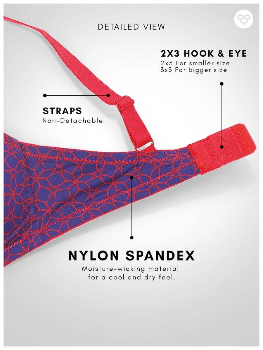 Taabu Ocean Blue Flower Print Padded Wirefree T Shirt Bra 8 Taabu Ocean Blue Flower Print Padded Wirefree T Shirt Bra - Image 6